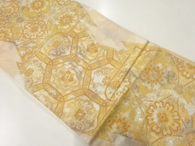 リサイクル　華文模様織出し袋帯